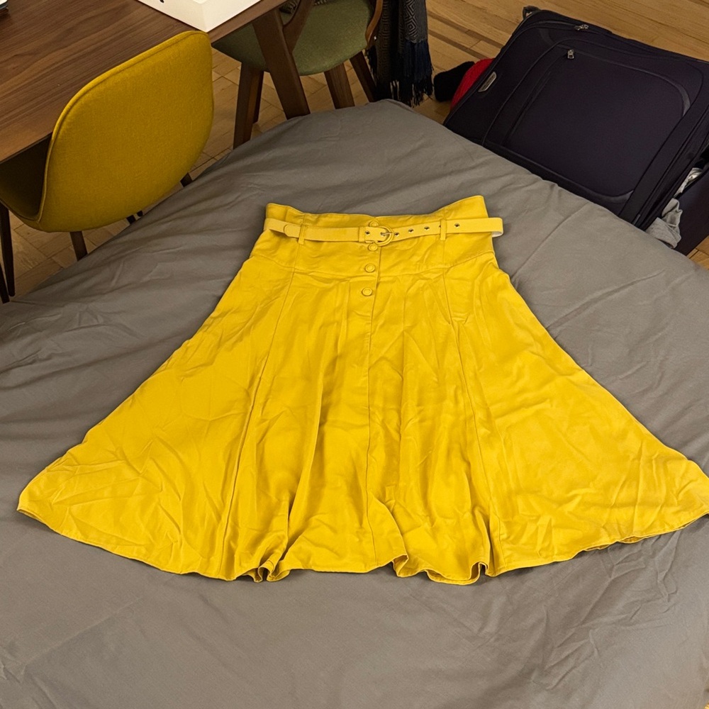 Voodoo Vixen Sunny Yellow A-Line Skirt